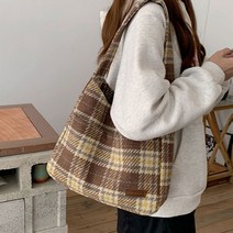 바오스레 빈티지 체크 숄더 가방