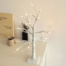대한 LED 자작나무 크리스마스 트리 장식 인테리어 모형 무드등 60cm + 스커트 S 세트 DHTR-LED, 화이트