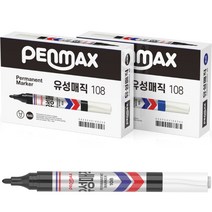 펜맥스 롱 유성매직 108 2종 x 12p 세트, 1세트, 흑색, 청색