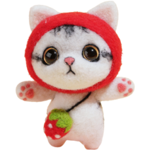 후니마켓 DIY 펠트 세트 고양이 12딸기 가방용, 혼합색상, 1세트