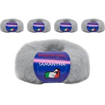 야나 사만다 모헤어 뜨개실, 311 아이스그레이, 5개