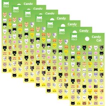 쁘띠팬시 폭신 스티커 캔디캣 DA5505, 7개, 혼합색상