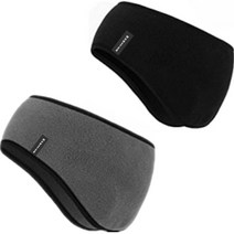 몬스터 방한 귀마개 헤어밴드 2종 세트, 블랙, 그레이