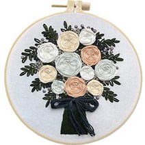 위즈앤위즈 누구나 DIY 프랑스자수 패키지 20cm, 1세트, 꽃다발 05