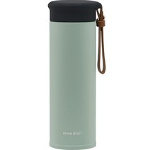 네이쳐리빙 퓨어데일 레더스트랩 진공 스텐 텀블러, 450ml, 민트