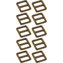 납작 끈조절 버클 20mm, 엔틱골드, 10개