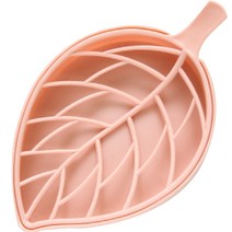 플루니 호텔 물빠짐 나뭇잎 비누 받침대, 핑크, 1개