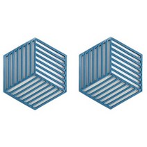 올라운더 실리콘 냄비받침, 스퀘어 블루, 2개