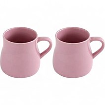 에라토 르네 커피 머그 컵 400ml, 핑크, 2개
