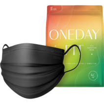 CLA 원데이핏 라이트 패키지 일회용 컬러 중형 마스크 성인용, 50개입, 1개, 블랙