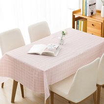 요롬코롬 체크 패턴 일회용 파티 테이블보 핑크 137 x 90 cm, 2개, 1개입