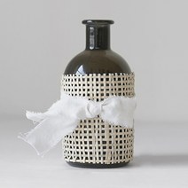 블루밍앤미 라탄 케인 유리병, 블랙
