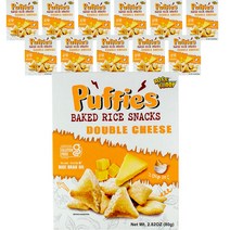 와이드페이스 라이스버디 더블치즈맛 퍼피 베이크드 라이스 스낵, 80g, 12개