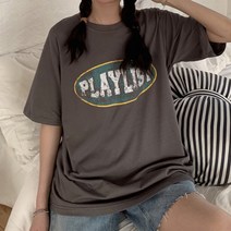 메이첼 여성용 구제 프린팅 반팔 데일리 티셔츠 02373