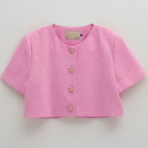 NAIN 마리 셋업 트위드 크롭 블라우스 BL-4133