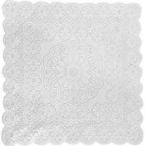 오마이남친 플라워 레이스 식탁보, 크림 아이보리, 60 x 60 cm