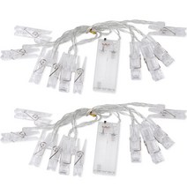 인디케이 포토 집게 LED 조명 가랜드, 혼합색상, 2개