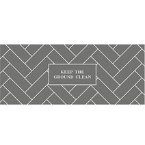 앤써핏 헤링본 PVC 주방 발매트, 그레이