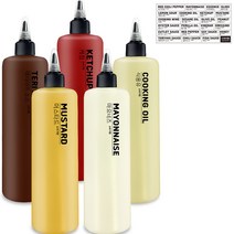 주방 모던 캠핑 소스통 라지 세트, 1세트, 소스통 500ml x 5종 + 전용라벨 스티커