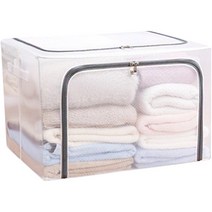 마벨인홈 통풍 잘되는 대용량 이불 수건 옷 정리함, 그레이 80L, 1개