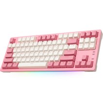 앱코 RGB BAR 기계식 유선키보드 청축, 텐키리스, 핑크, AN01T