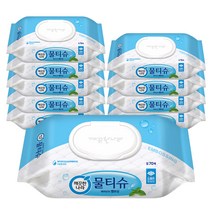 깨끗한나라 페퍼민트 엠보싱 물티슈 70매 × 10개