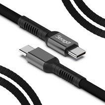 서가 메탈 패브릭 초고속 충전 케이블 C to C PD 60W, 1.5m, 블랙, 1개