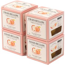 프레벨롱 국산 과일퓨레, 사과+복숭아, 4팩, 100g