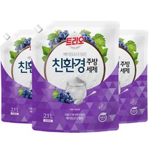 트리오 베이킹소다 담은 친환경 주방세제 그레이프향, 3개, 2.1L