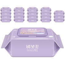 배냇짓 파머스루트 바이올렛70 아기 물티슈 캡형, 72매, 20팩