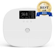 요아이 스마트 체성분 확인바디 체중계 4점식 한글 표기 대화면 액정, 화이트, YSS-221FWH