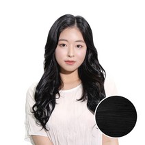 벨리음 똑딱이 붙임머리피스 롱 내추럴 웨이브, OB (오리지날블랙), 5피스