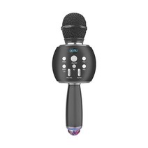 엑토 블루투스 LED 미러볼 노래방 마이크 스피커, MICS-07블랙
