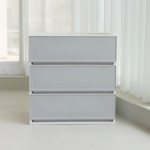 샤바스 컬러스토리 서랍장 600 와이드 3단, 그레이