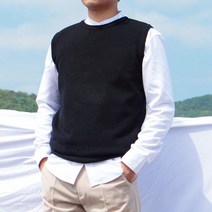 하찌 라운드 니트 조끼