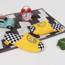 심슨 리사 체크 거실 실내화, YELLOW