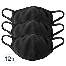 에코리즈 극세사 와이어 3D입체 방한마스크 블랙 소, 1개입, 12개