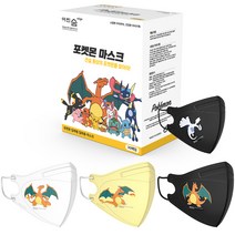 어린숨 엣지 포켓몬 아트 전설 환상을 찾아라 심볼 마스크 아동용 소형 3종 x 10p + 랜덤발송 세트, 1세트, 리자몽
