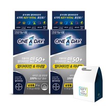 바이엘 원어데이 컴플리트 맨 50플러스 멀티비타민 + 선물박스, 60정, 2개