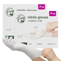 프로그 파우더프리 니트릴 장갑 3.8 중형 식품용, 중(M), 100개입, 2개