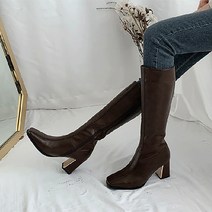 드랄 발등 라인 기모 롱부츠