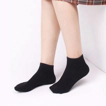 두발로 여성용 5cm 골지 밴딩 학생 중목 양말 8켤레