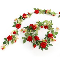 조아트 조화 벨벳장미넝쿨 중 2p, 혼합색상