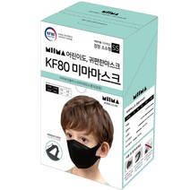 미마마스크 보건용 마스크 소소형 KF80, 검정, 30개입, 1개