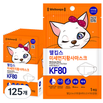 웰킵스 미세먼지황사마스크 중형 KF80, 1개입, 125개