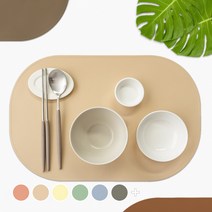 로흐야 국산 실리콘 식탁매트 소음방지 테이블 매트, 쿠키 베이지, 435 x 285 mm