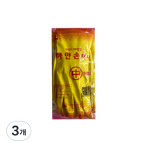 하얀손 미니 고무장갑 중, 노랑, 중(M), 3개