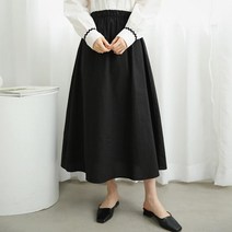 마이시즌 여성 살랑 코튼 A라인 밴딩 스커트