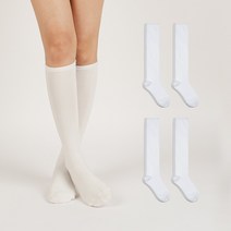노디자인 여성용 봄 컬러 무지 니삭스 양말 5족