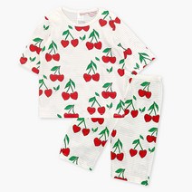 유니프랜드 아동용 하트체리 오가닉 7부내의 상하세트